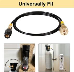 img 2 attached to WADEO SodaStream CO2 Tank Cartridges Hose CGA320 Adapter Soda Maker Direct Connector - 60 inch High Pressure Hose Compatible with SodaStream Soda Stream Maker Machine