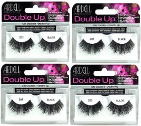 img 1 attached to 👁️ Ardell - Double Up #203 Black False Eyelashes, Reusable (4-Pack) - Enhance Your Eye Beauty