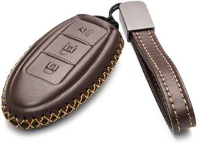 img 3 attached to 🔑 Enhance Style and Protection: Vitodeco Leather Smart Key Fob Case for Nissan Versa, Sentra, Altima, Maxima, Rogue (3 Buttons, Brown)