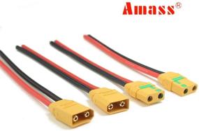 img 2 attached to 🔌 Amass 2 Pairs XT90S Pigtails: XT90 Anti-Spark with Wire XT-90S XT 90 Plug Male and Female Connector 150mm 10AWG Silicon Wire for RC Lipo Battery FPV Racing Drone - High-performance connectors for enhanced safety and efficiency