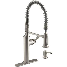 img 4 attached to Kohler K-R10651-SD-VS Sous Kitchen Sink Faucet: Vibrant Stainless Steel Elegance at Your Fingertips