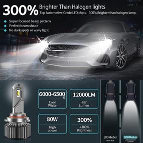 img 1 attached to 💡 LAWTOOLIGHT 9005/HB3/H10 LED Headlight Bulbs - 2-Pack High Low Beam Fog Light - 15000LM 80W 300% Brighter Conversion Kit - 6500K Cool White - Halogen Replacement