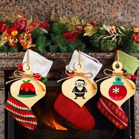 img 1 attached to 🎄 36-Piece DIY Christmas Wooden Hanging Ornaments | Natural Wood Slices with Holes | Unfinished Pre-drilled Crafts Cutout Tags | Ropes Included | Ideal for Centerpieces, DIY Christmas Decorations