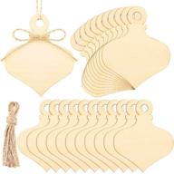 🎄 36-piece diy christmas wooden hanging ornaments | natural wood slices with holes | unfinished pre-drilled crafts cutout tags | ropes included | ideal for centerpieces, diy christmas decorations logo