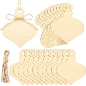 img 4 attached to 🎄 36-Piece DIY Christmas Wooden Hanging Ornaments | Natural Wood Slices with Holes | Unfinished Pre-drilled Crafts Cutout Tags | Ropes Included | Ideal for Centerpieces, DIY Christmas Decorations