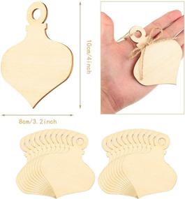 img 3 attached to 🎄 36-Piece DIY Christmas Wooden Hanging Ornaments | Natural Wood Slices with Holes | Unfinished Pre-drilled Crafts Cutout Tags | Ropes Included | Ideal for Centerpieces, DIY Christmas Decorations