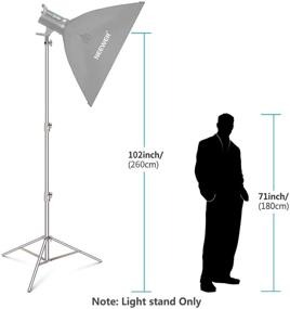 img 2 attached to Neewer 3-pack Foldable Support Stand for Studio Softbox, Umbrella, Strobe Light, Reflector, etc. - Stainless Steel Light Stand with 1/4 -inch to 3/8-inch Universal Adapter, Adjustable Height 39-102 inches/99-260 centimeters