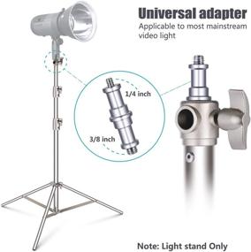 img 3 attached to Neewer 3-pack Foldable Support Stand for Studio Softbox, Umbrella, Strobe Light, Reflector, etc. - Stainless Steel Light Stand with 1/4 -inch to 3/8-inch Universal Adapter, Adjustable Height 39-102 inches/99-260 centimeters