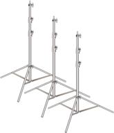 neewer 3-pack foldable support stand for studio softbox, umbrella, strobe light, reflector, etc. - stainless steel light stand with 1/4 -inch to 3/8-inch universal adapter, adjustable height 39-102 inches/99-260 centimeters logo