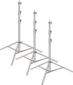 img 4 attached to Neewer 3-pack Foldable Support Stand for Studio Softbox, Umbrella, Strobe Light, Reflector, etc. - Stainless Steel Light Stand with 1/4 -inch to 3/8-inch Universal Adapter, Adjustable Height 39-102 inches/99-260 centimeters