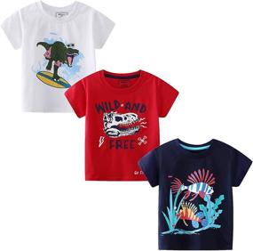img 4 attached to Adorable Boys Summer Shirt for Toddlers! Short Sleeve Top Kids Clothes in Sizes 2-7T