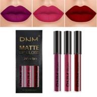 💄 exclusive 3pcs matte 24-hour liquid lipstick sets: dnm matte dark red purple lipstick lip stain, long lasting, waterproof lip gloss gift set, matt lipsticks set for women - makeup lipstick kit 01 logo