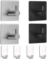 kry adhesive hooks heavy duty 8 packs: big size towel hook hangers for hanging, over the door & wall hooks for coats logo