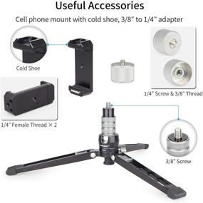 img 1 attached to 📸 INNOREL PW70 Mini Tabletop Tripod Stand – Lightweight DSLR Mini Tripod with 1/4" to 3/8" Screw, Cell Phone Mount, and CNC Aluminum Housing – Supports 33 lb Load for Camera, Video Camcorder, Mobile Phone, Action Cameras