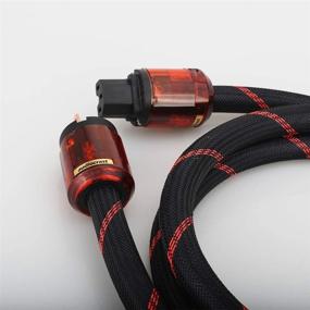 img 2 attached to 🔌 Audiocrast HiFi Power Cable: A Durable, Sturdy, and High-End Braided Sleeve Amplifier Power Cord with US Plug+C13 Connector (3.3FT/1M)