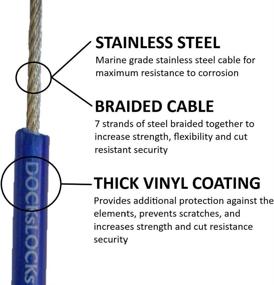 img 3 attached to 🔒 DocksLocks Weatherproof Straight Security Cable with Resettable Combination Lock - Anti-Theft Cable in 5', 10', 15', 20', or 25' Lengths