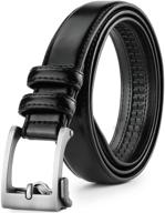 🔧 adjustable black leather ratchet belt - 95" (automatic buckle) logo