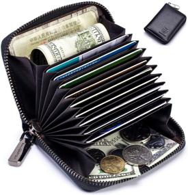 img 4 attached to Genuine Leather Wallet Holder with Zipper – 👜 Ideal Men's Accessories for Wallets, Card Cases & Money Organizers