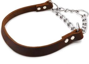 img 3 attached to 🐶 BEXU Genuine Leather Dog Martingale Collars - Stainless Steel Chain Training Collar with Limited Cinch for Small Medium Large Dogs