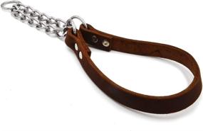 img 2 attached to 🐶 BEXU Genuine Leather Dog Martingale Collars - Stainless Steel Chain Training Collar with Limited Cinch for Small Medium Large Dogs