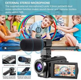 img 1 attached to 📹 Anteam FHD 1080P 30FPS Video Camera with Microphone: Vlogging, YouTube, 24MP Camcorder Recorder, 16X Zoom, IPS Screen, Remote Control, 2 Batteries