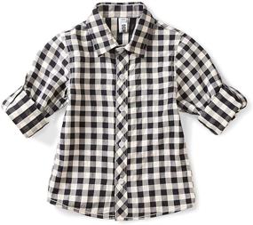 img 3 attached to Versatile and Stylish: OCHENTA Boys' Button 👕 Down Plaid Shirt, Perfect for Casual Kids' Outfits!