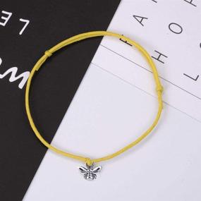 img 2 attached to YJT Bee Wish Bracelet - Handmade Adjustable Bee String Bracelet for Women, Girls, Mom, and Kids - Bee Lovers Jewelry