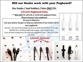 img 2 attached to 🔧 Plastic J Hook Style Pegboard Hooks - Ideal Garage Tool Storage Craft Accessories (500 Pack, Black)