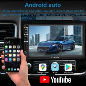 img 2 attached to 🚗 Carplay Double Din 7'' Car Stereo: Voice Control, Android Auto, FM, Bluetooth & More with Backup Camera