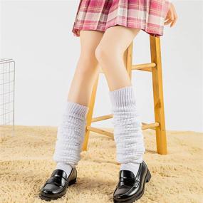 img 1 attached to 🧦 AWOCAN Japanese Style Loose Socks for Students - White Cotton Lolita Leg Warmer Bubble Slouch - 15.7-70.9 inches