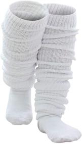 img 4 attached to 🧦 AWOCAN Japanese Style Loose Socks for Students - White Cotton Lolita Leg Warmer Bubble Slouch - 15.7-70.9 inches