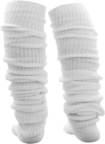 img 3 attached to 🧦 AWOCAN Japanese Style Loose Socks for Students - White Cotton Lolita Leg Warmer Bubble Slouch - 15.7-70.9 inches