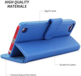 img 4 attached to Чехол Snugg Blue Leather Flip для iPod Touch 5-6-7 поколения