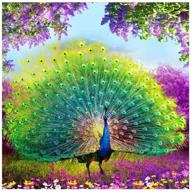 🦚 adarl diamond painting 5d diy rhinestone peacock embroidery kit for arts, crafts & sewing, cross stitch crystal pictures logo