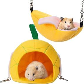 img 4 attached to Cozy Jetec Hamster Hammock Bed: Perfect Sleep and Play Haven for Guinea Pigs, Rats, Chinchillas, and More!