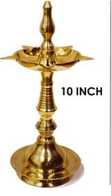 img 2 attached to 🪔 Traditional SATVIK 10 Inch Brass Metal Kerala Samai Diya for Diwali Puja