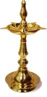 🪔 traditional satvik 10 inch brass metal kerala samai diya for diwali puja logo