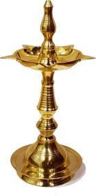 img 4 attached to 🪔 Traditional SATVIK 10 Inch Brass Metal Kerala Samai Diya for Diwali Puja