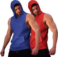 💪 coofandy men's 2-pack workout hooded tank tops for bodybuilding - sleeveless gym hoodies with muscle cut off t-shirt design логотип