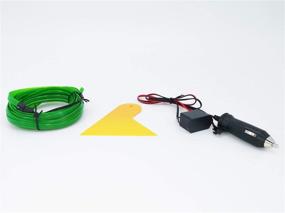 img 3 attached to 🚗 ABALDI Green El Wire, Car Interior LED Lights, Ambient Lighting Kits for Car Decoration (5m/16ft)