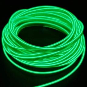 img 2 attached to 🚗 ABALDI Green El Wire, Car Interior LED Lights, Ambient Lighting Kits for Car Decoration (5m/16ft)