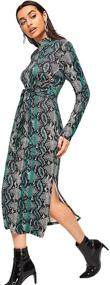 img 1 attached to Floerns Womens Snakeskin Print Sleeve Women's Clothing in Dresses