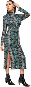 img 2 attached to Floerns Womens Snakeskin Print Sleeve Women's Clothing in Dresses