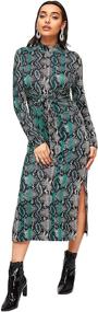 img 4 attached to Floerns Womens Snakeskin Print Sleeve Women's Clothing in Dresses