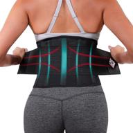 👍 neohealth breathable & light lower back brace: ultimate support for posture recovery, pain relief, and waist trimming in women & men - adjustable lumbar support corset and waist trainer belt in stylish black design logo