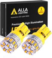 🌟 super bright alla lighting t10 wedge amber yellow led bulbs - high power 3014 18-smd side marker lights/interior lights replacement logo