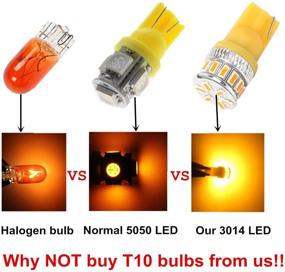 img 2 attached to 🌟 Super Bright Alla Lighting T10 Wedge Amber Yellow LED Bulbs - High Power 3014 18-SMD Side Marker Lights/Interior Lights Replacement