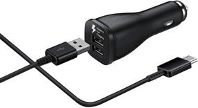 img 4 attached to 🔌 Автомобильное зарядное устройство Samsung с двумя портами и быстрым USB C и кабелем Type C длиной 5 футов - совместимо с Samsung Galaxy S10 Plus/S10/S10e/S9/S9 Plus/S8/S8 Plus/S8 Active/Note 10 Plus/Note 9/8/A20/A50/A70, LG V40/V30/G6/G5.