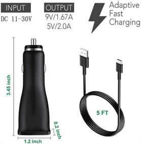 img 2 attached to 🔌 Автомобильное зарядное устройство Samsung с двумя портами и быстрым USB C и кабелем Type C длиной 5 футов - совместимо с Samsung Galaxy S10 Plus/S10/S10e/S9/S9 Plus/S8/S8 Plus/S8 Active/Note 10 Plus/Note 9/8/A20/A50/A70, LG V40/V30/G6/G5.