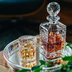 img 1 attached to 🥃 Regal Trunk & Co. Whiskey Decanter Sets: 4 Engraved Tumblers, Crystal Decanter & Glass Set - Perfect Gift with Glass Polishing Cloth